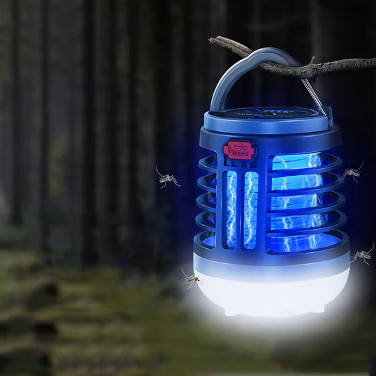 Подвесной светильник для уничтожения мух на открытом воздухе для кемпинга, USB-светильник с электрическим током, светодиодный светильник для уничтожения насекомых, от комаров, с индикацией заряда батареи, перезаряжаемый